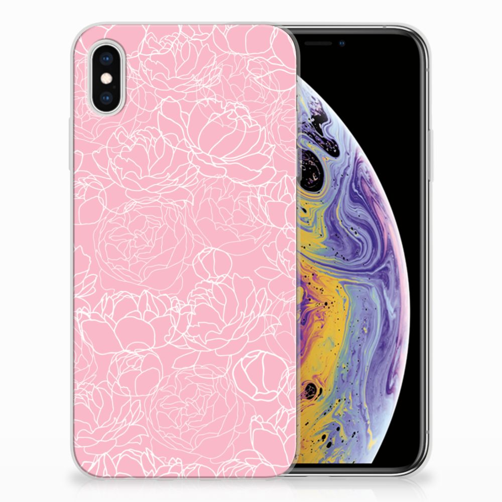 Apple iPhone Xs Max TPU Case White Flowers