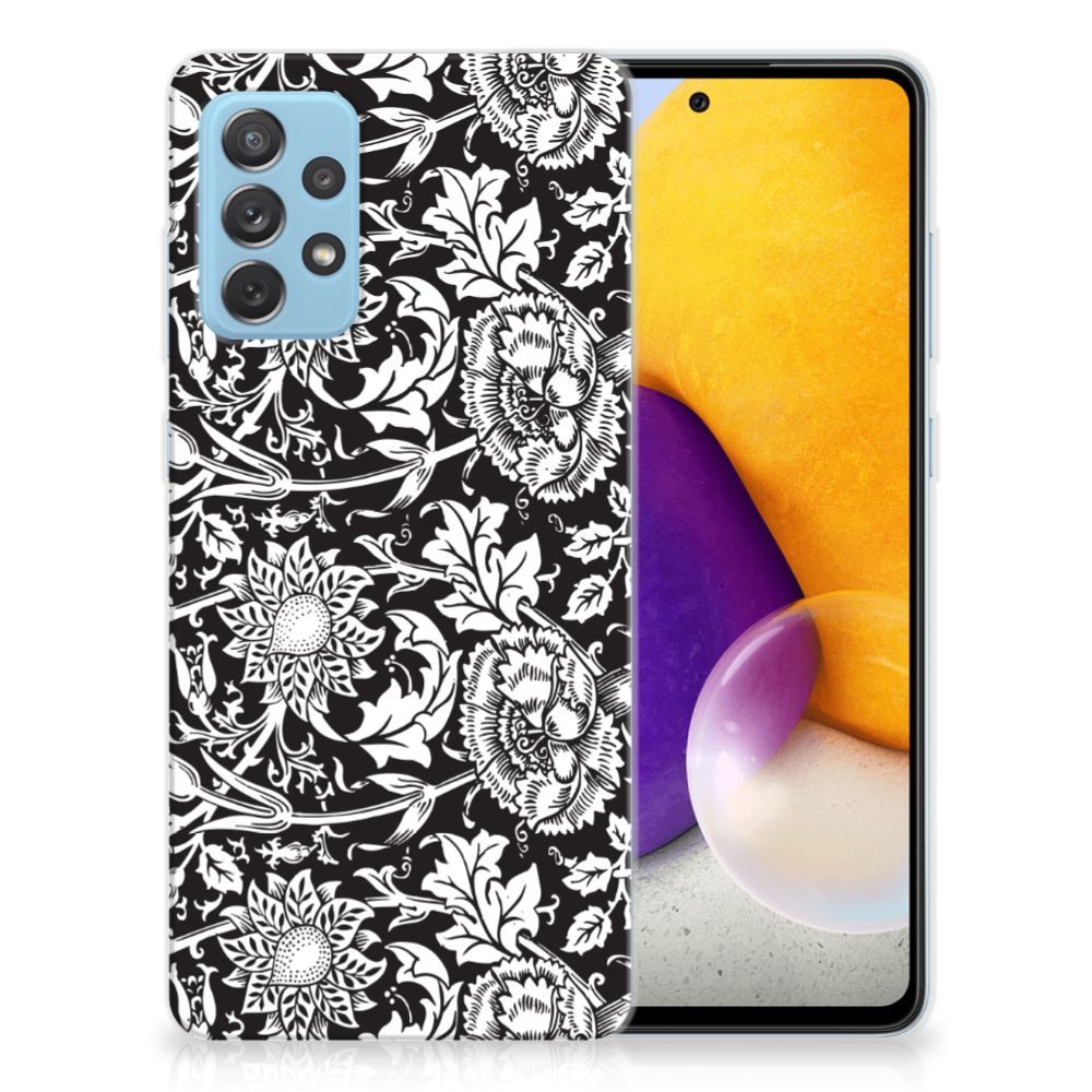 Samsung Galaxy A72 TPU Case Black Flowers