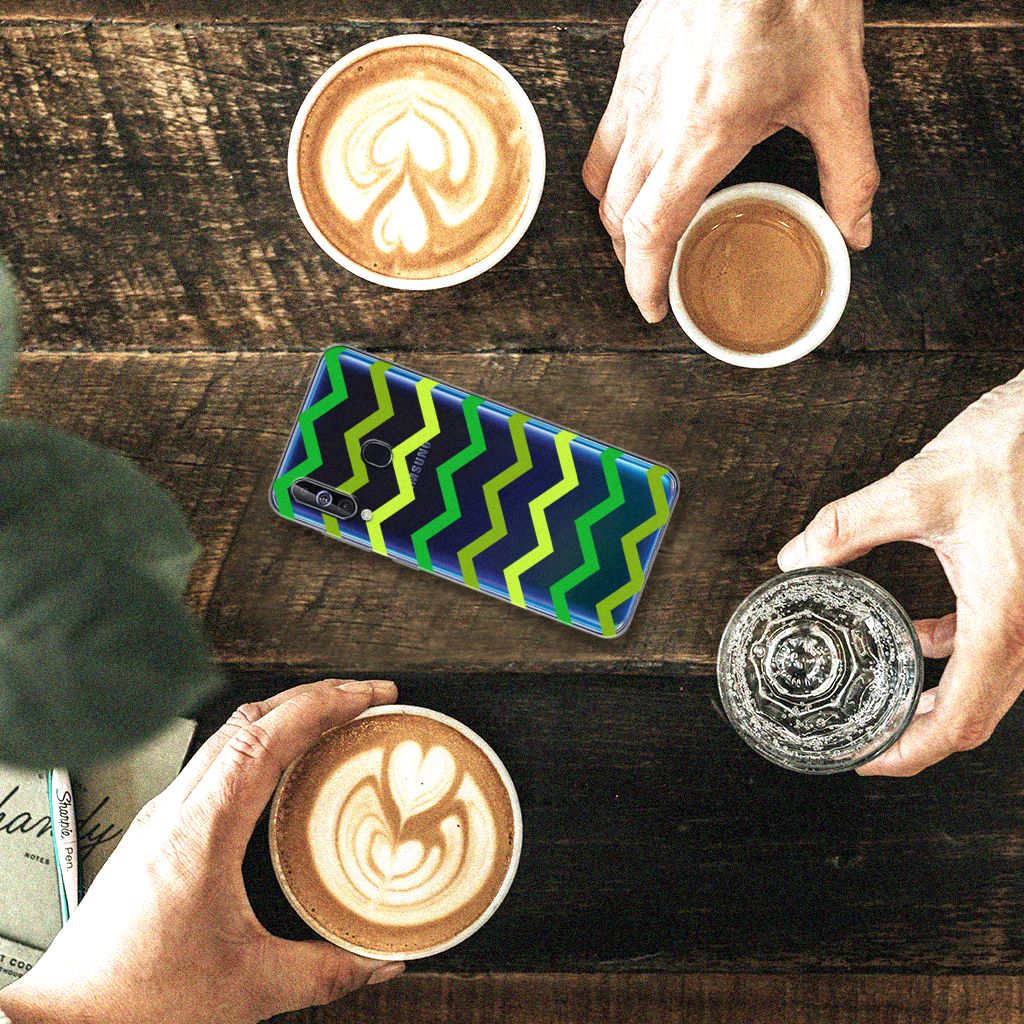 Samsung Galaxy A60 TPU bumper Zigzag Groen