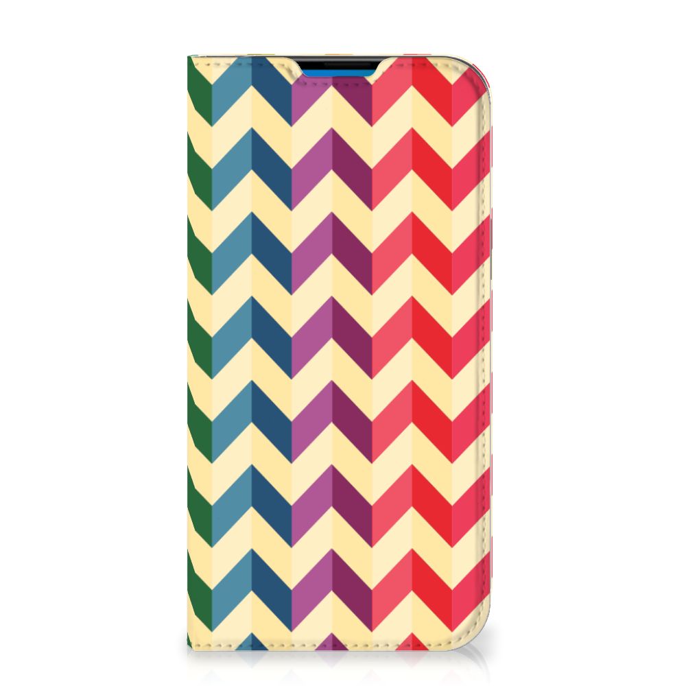 iPhone 14 Pro Max Hoesje met Magneet Zigzag Multi Color