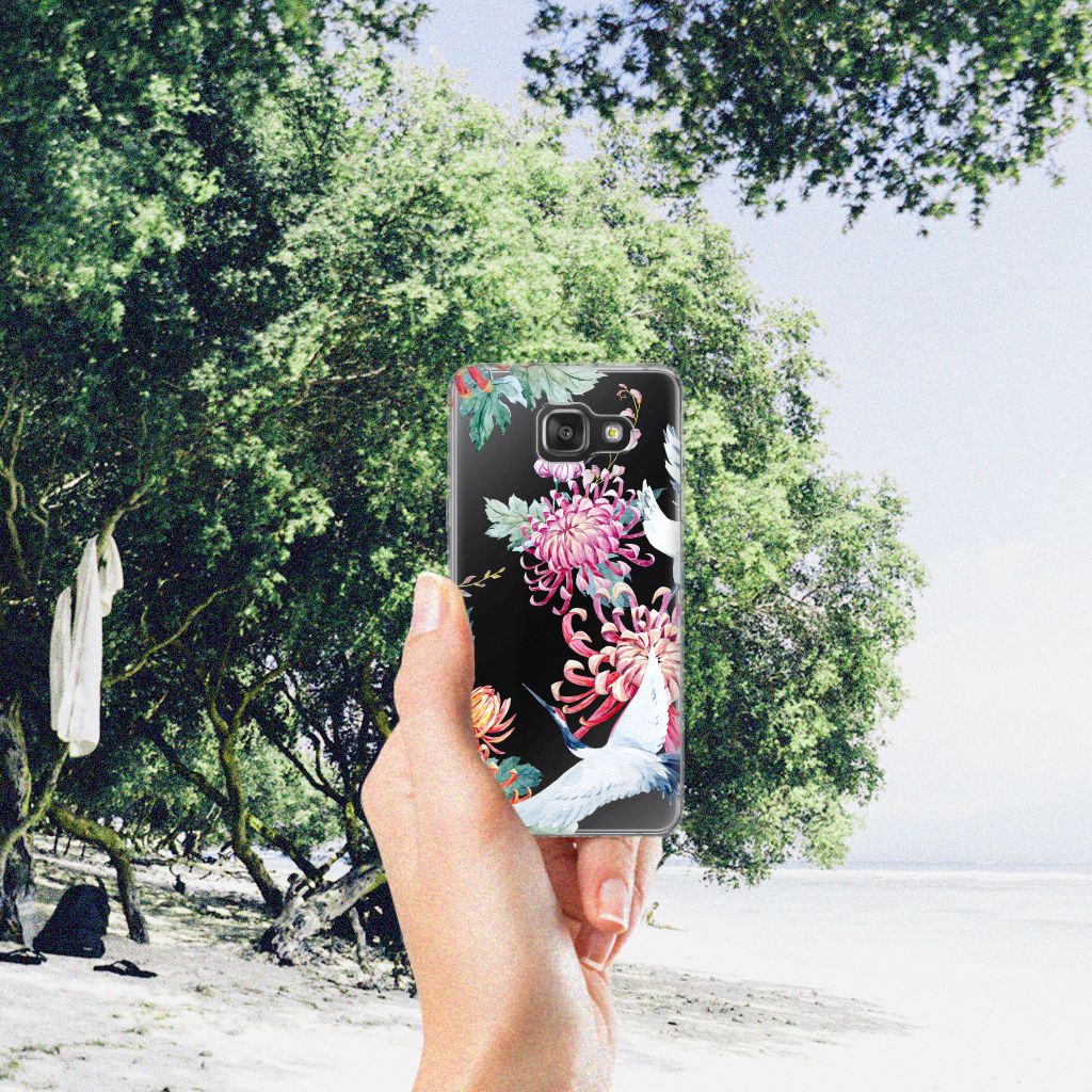 Samsung Galaxy A3 2016 TPU Hoesje Bird Flowers