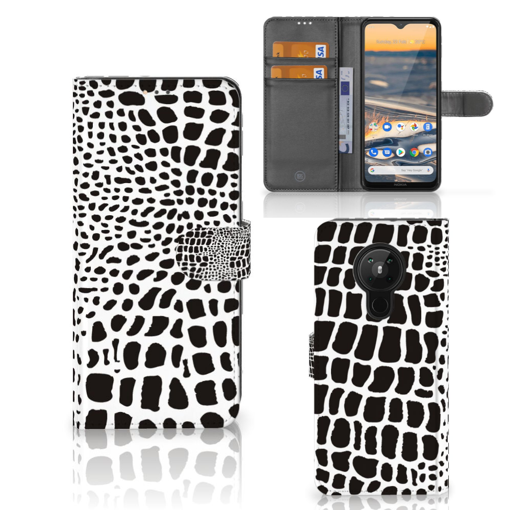 Nokia 5.3 Telefoonhoesje met Pasjes Slangenprint