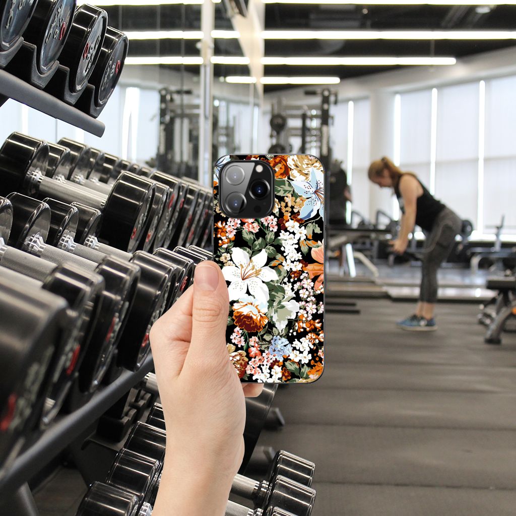 Bloemen Hoesje voor iPhone 14 Pro Max Dark Flowers B2C Telecom