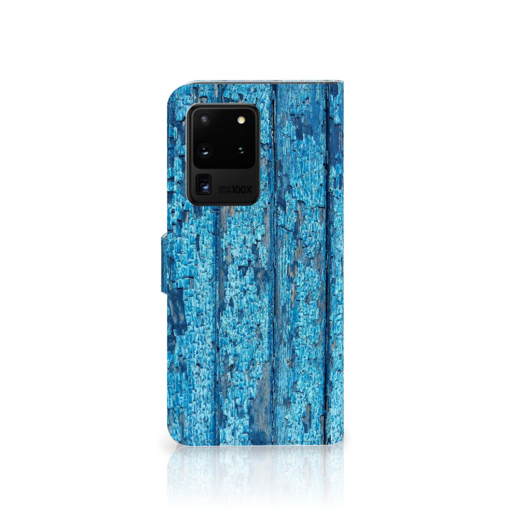 Samsung Galaxy S20 Ultra Book Style Case Wood Blue