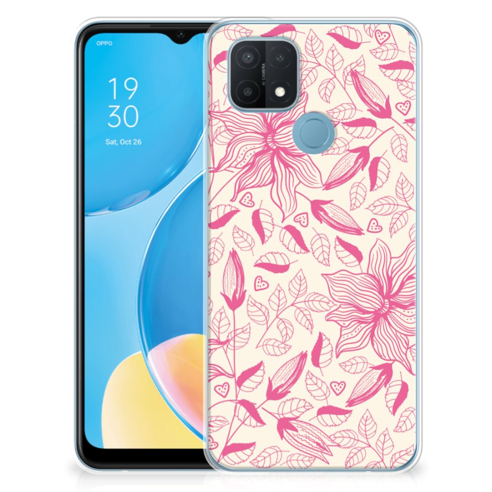 OPPO A15 TPU Case Pink Flowers B2C Telecom