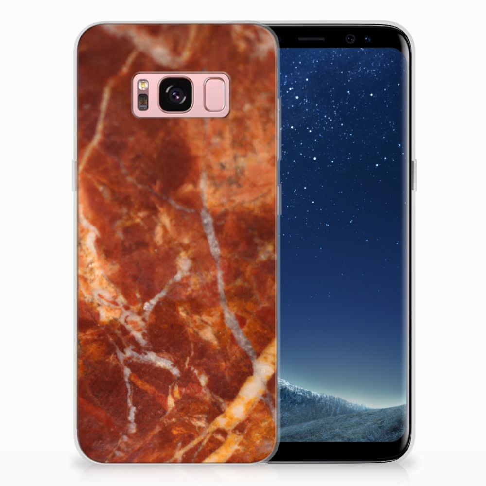 Samsung Galaxy S8 TPU Siliconen Hoesje Marmer Bruin