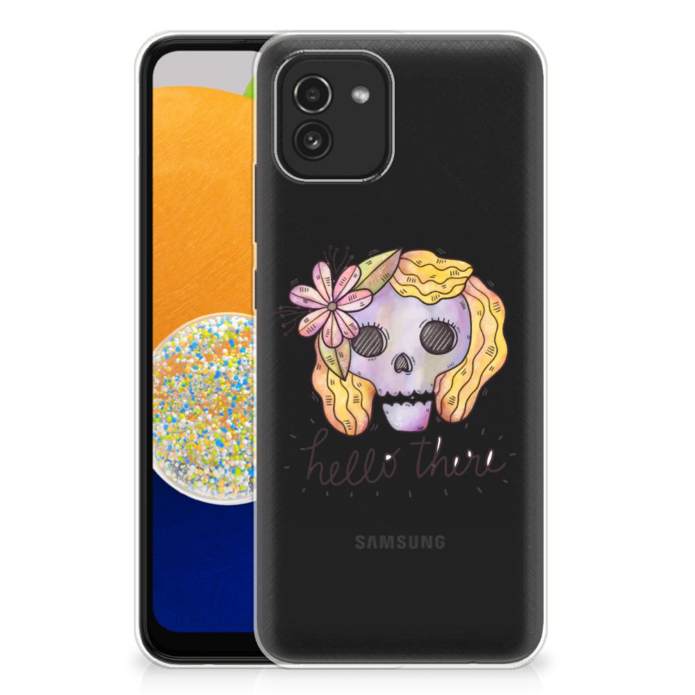 Silicone Back Case Samsung Galaxy A03 Boho Skull B2C Telecom