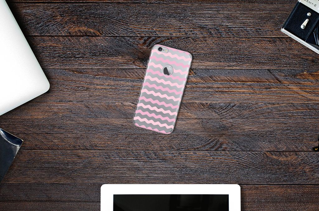 Apple iPhone 6 Plus | 6s Plus TPU bumper Waves Roze