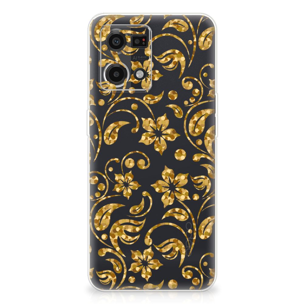OPPO Reno7 4G TPU Case Gouden Bloemen B2C Telecom