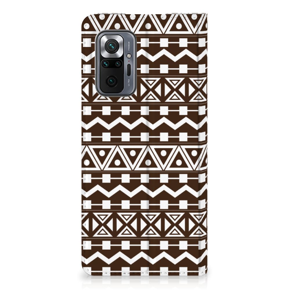 Xiaomi Redmi Note 10 Pro Hoesje met Magneet Aztec Brown - B2C Telecom