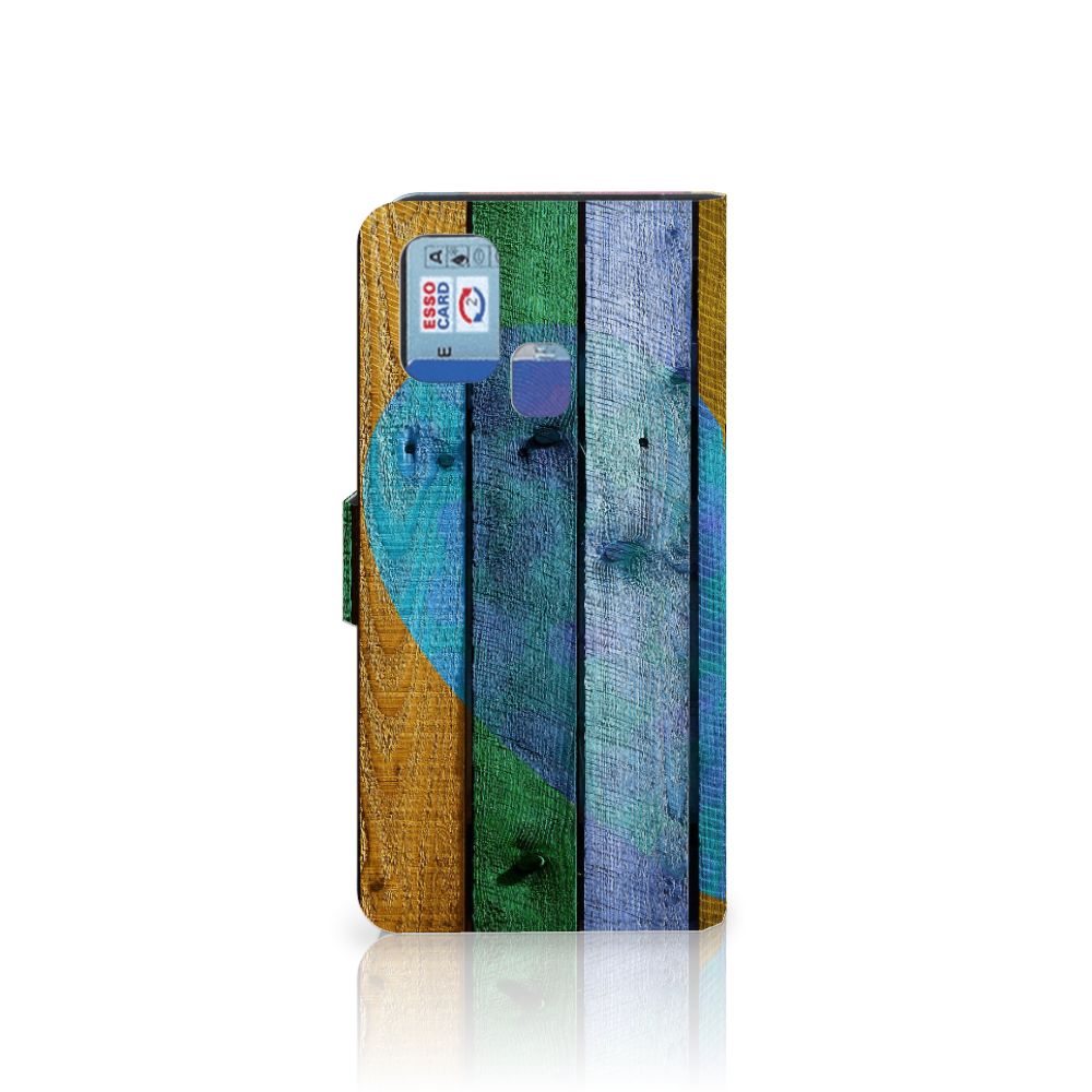 Samsung Galaxy M31 Book Style Case Wood Heart - Cadeau voor je Vriend
