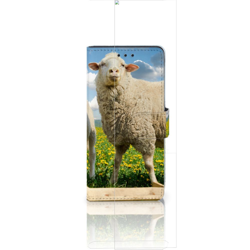 Huawei Ascend P8 Lite Telefoonhoesje met Pasjes Schaap en Lammetje