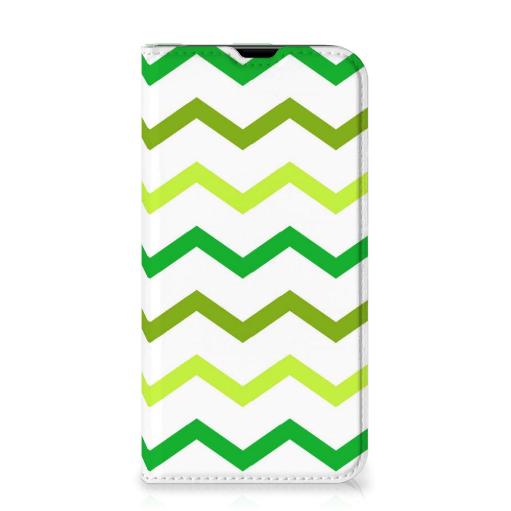 iPhone 13 Pro Hoesje met Magneet Zigzag Groen - B2C Telecom