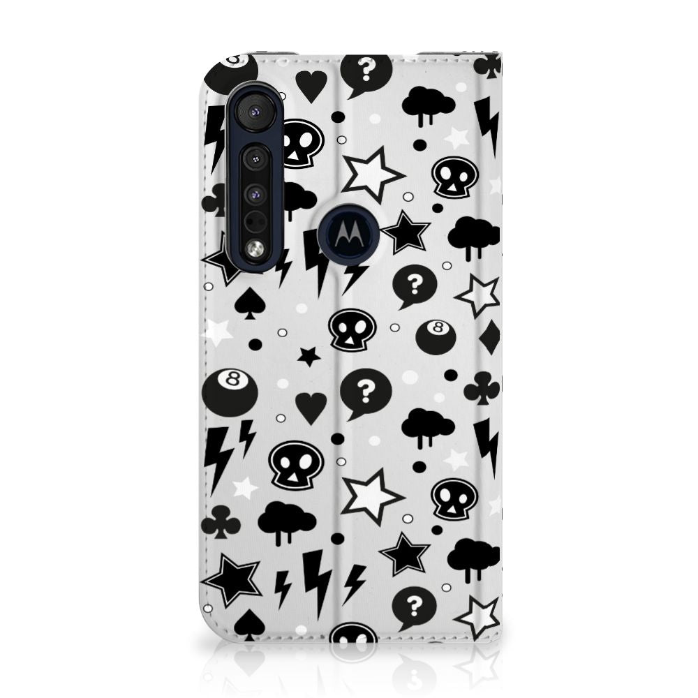 Mobiel BookCase Motorola G8 Plus Silver Punk - B2C Telecom