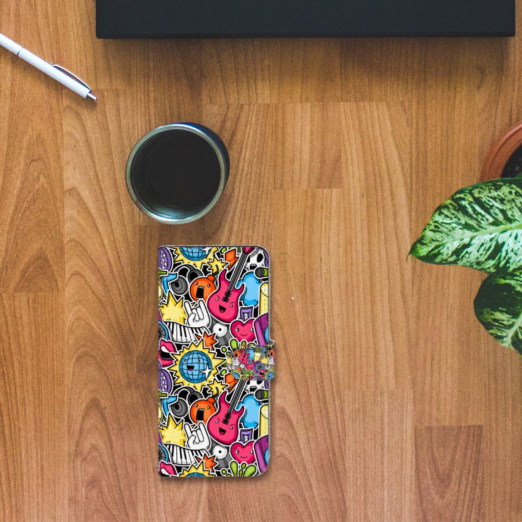 Samsung Galaxy S21 Ultra Wallet Case met Pasjes Punk Rock