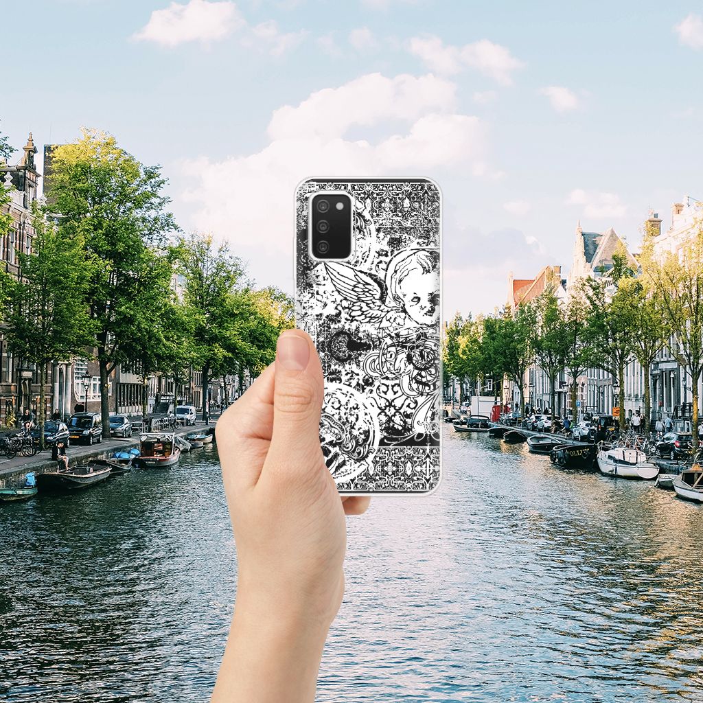 Silicone Back Case Samsung Galaxy A03S Skulls Angel B2C Telecom