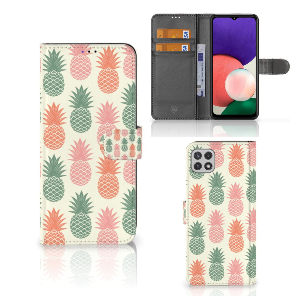 Samsung Galaxy A22 5G Book Cover Ananas