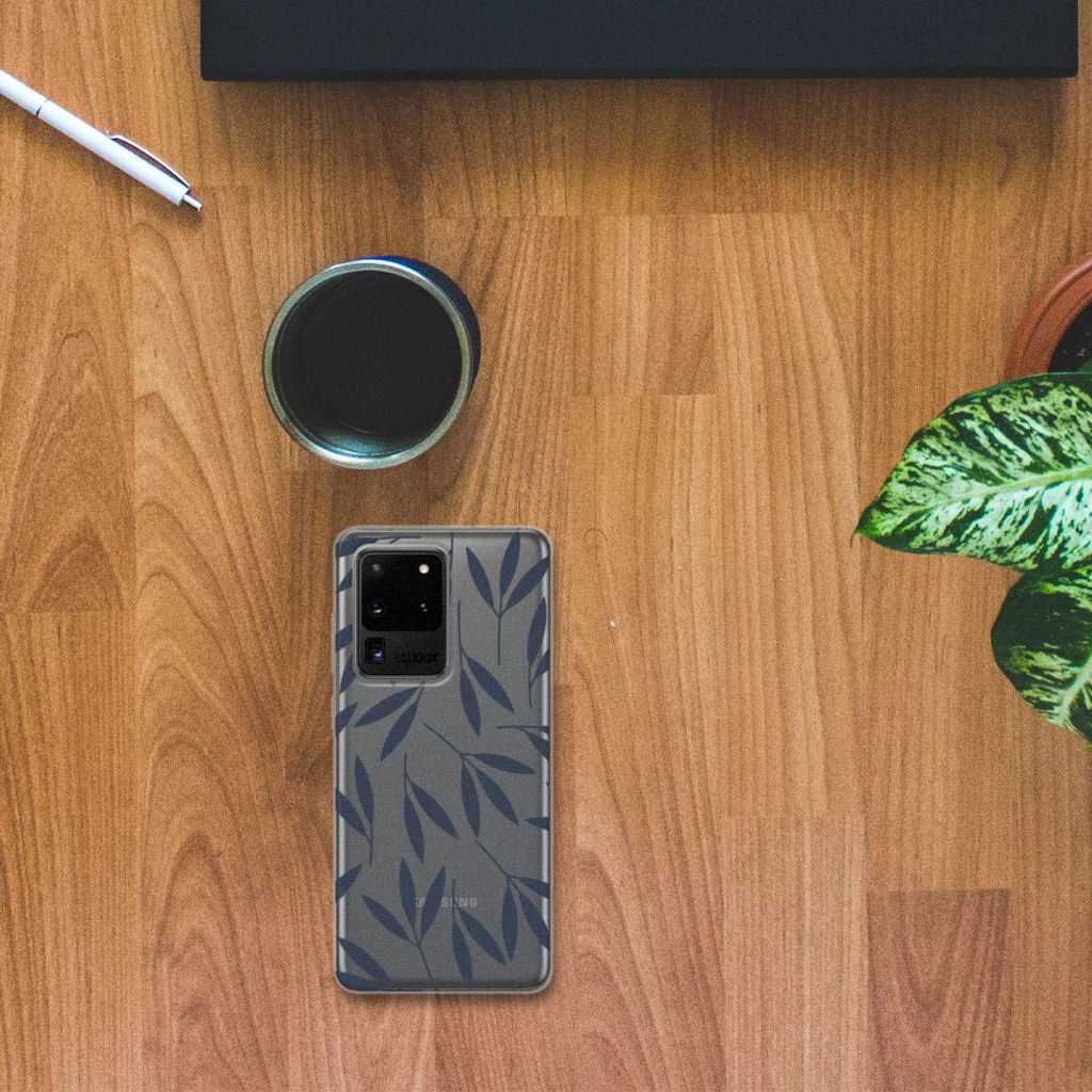Samsung Galaxy S20 Ultra TPU Case Leaves Blue B2C Telecom