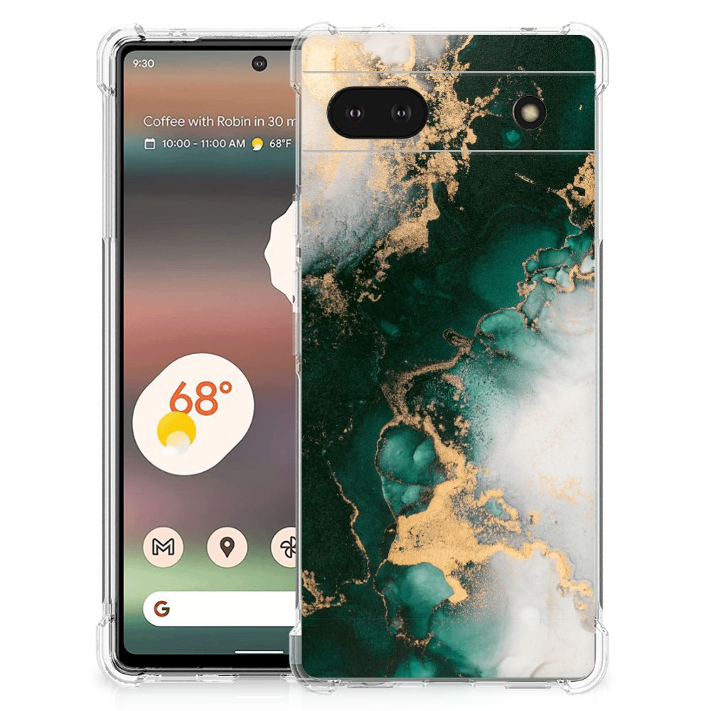 Anti-Shock Hoesje voor Google Pixel 6A Marmer Groen