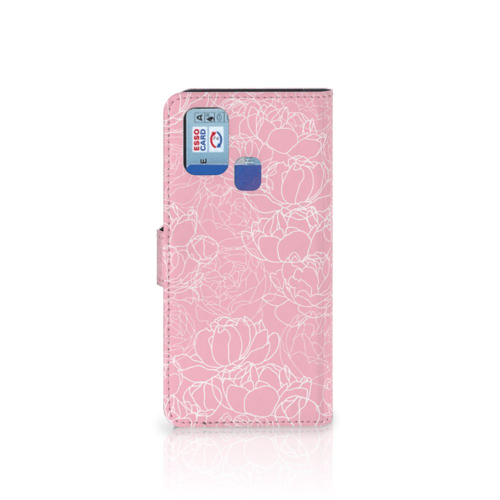 Samsung Galaxy M31 Hoesje White Flowers