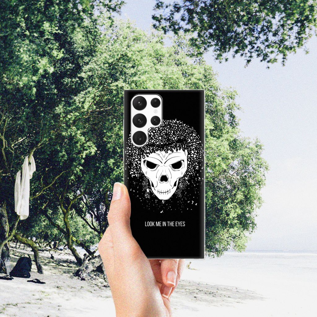 Silicone Back Case Samsung Galaxy S22 Ultra Skull Hair B2C Telecom