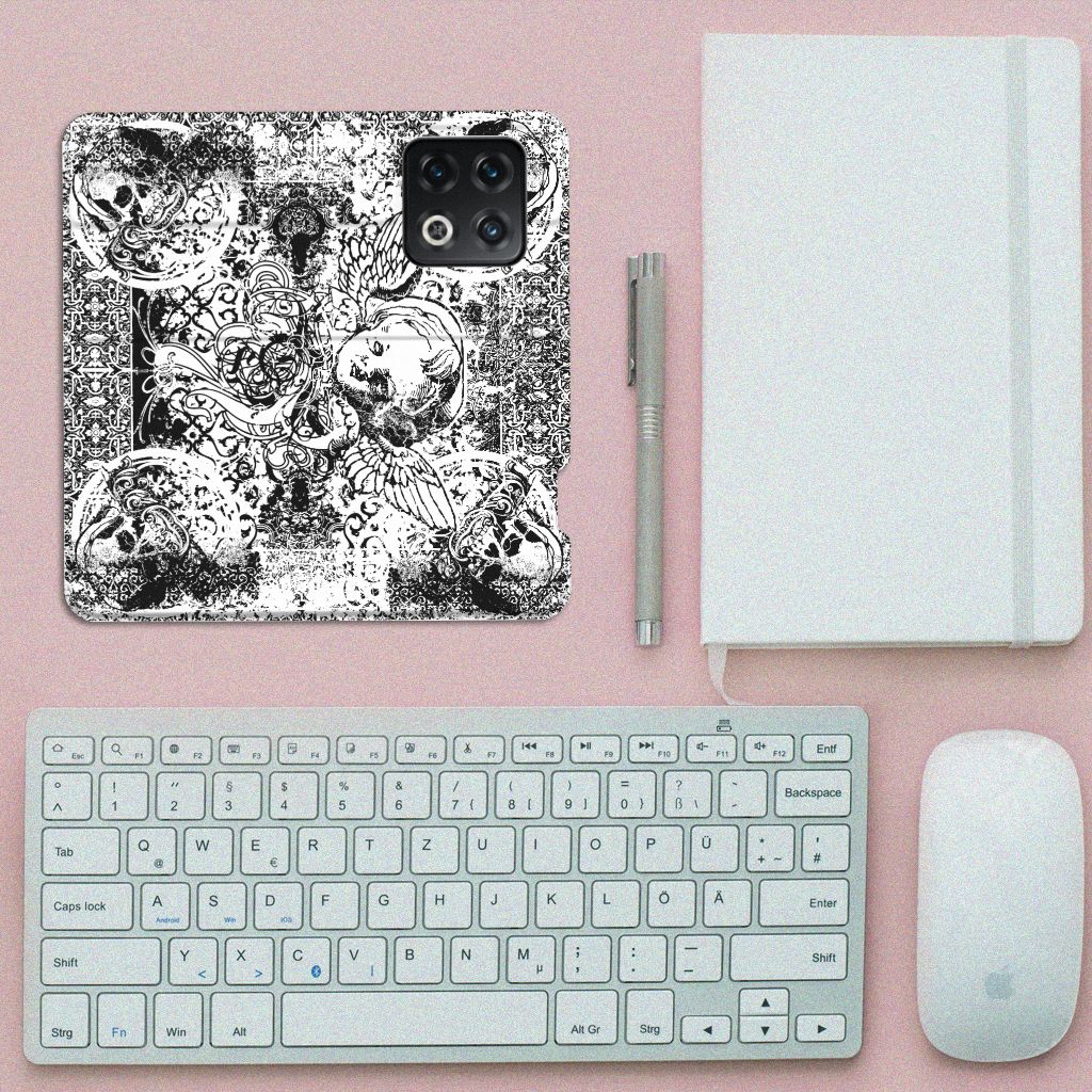 Mobiel BookCase OnePlus 10 Pro Skulls Angel - B2C Telecom