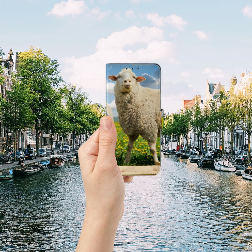 Alcatel 1S 2020 Telefoonhoesje met Pasjes Schaap en Lammetje