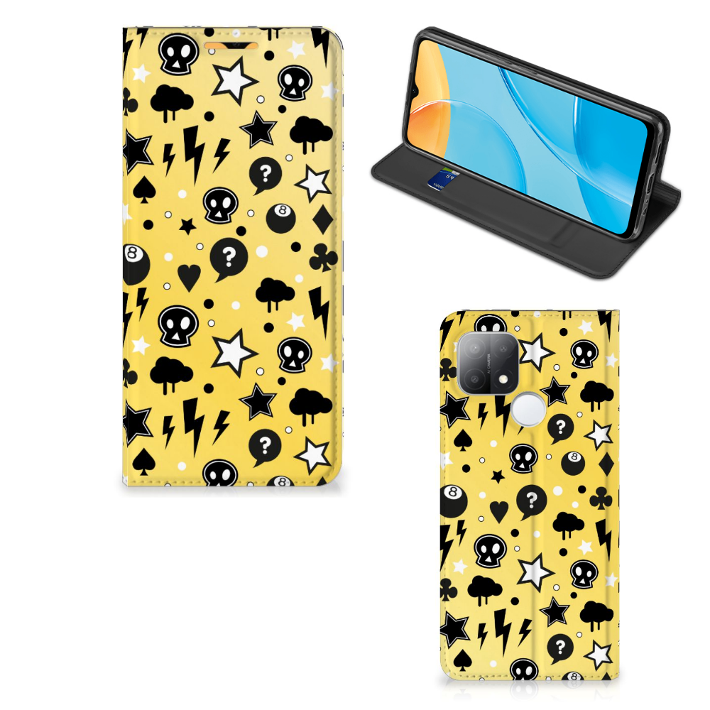 Mobiel BookCase OPPO A15 Punk Geel - B2C Telecom