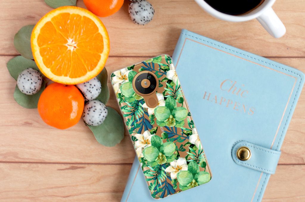 Nokia 5.3 TPU Case Orchidee Groen