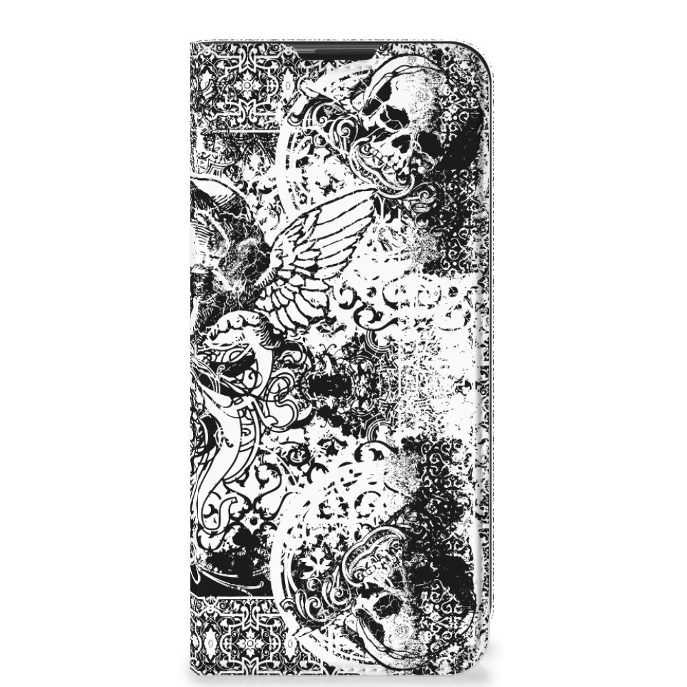 Mobiel BookCase Motorola Moto G9 Play Skulls Angel - B2C Telecom