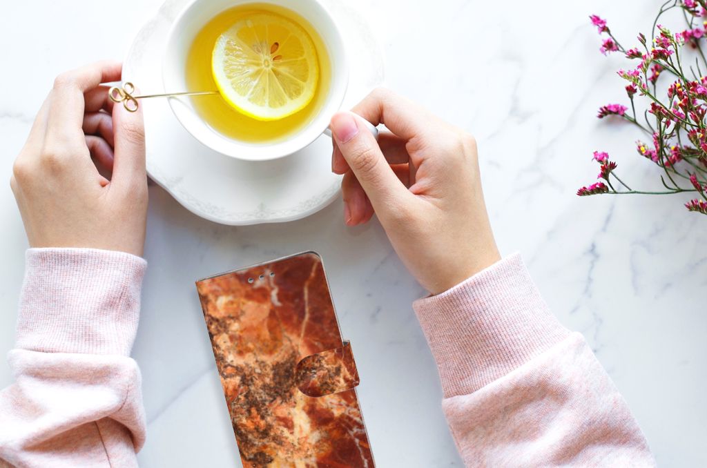 Sony Xperia XZ1 Bookcase Marmer Bruin