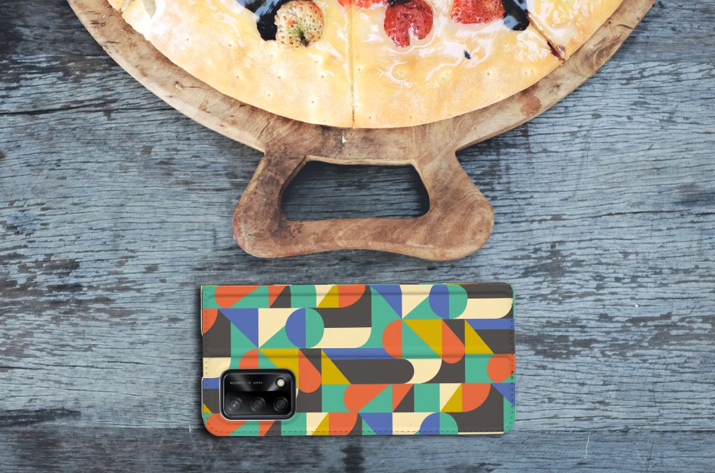 OPPO A74 4G Hoesje met Magneet Funky Retro