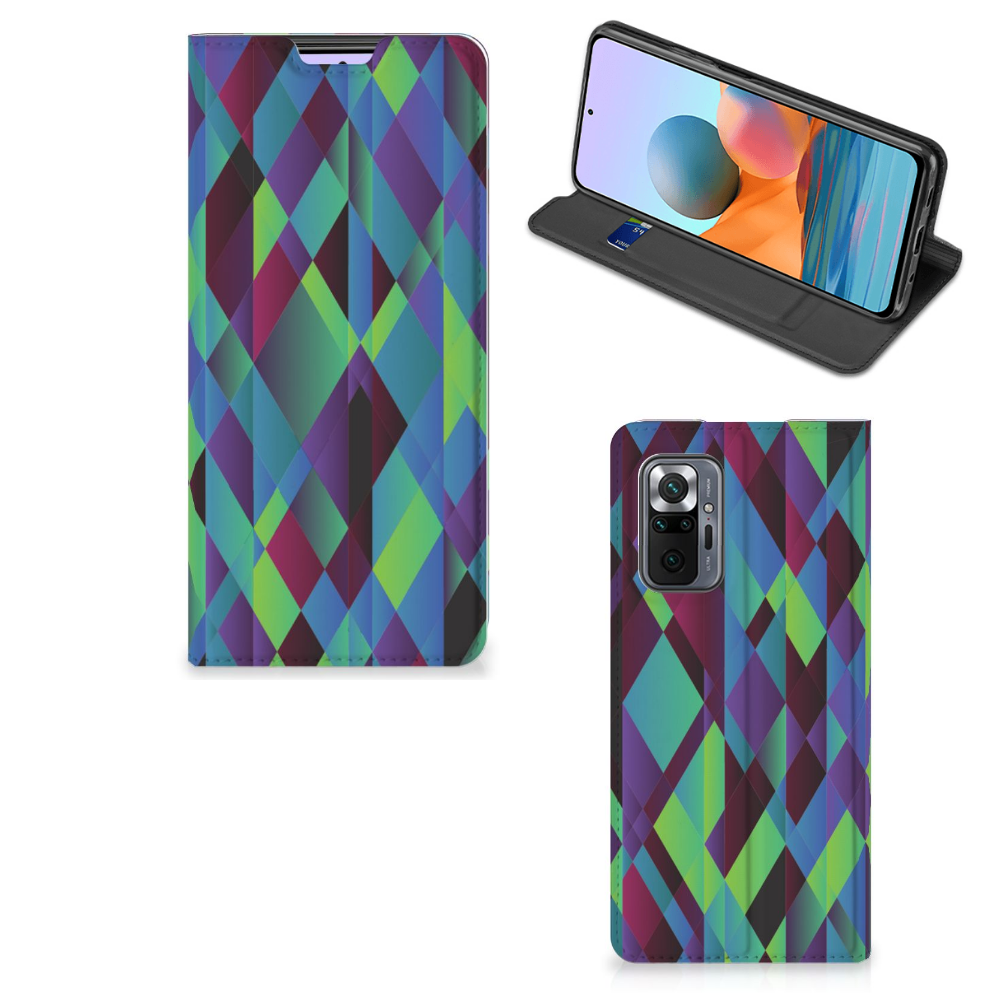 Xiaomi Redmi Note 10 Pro Stand Case Abstract Green Blue - B2C Telecom