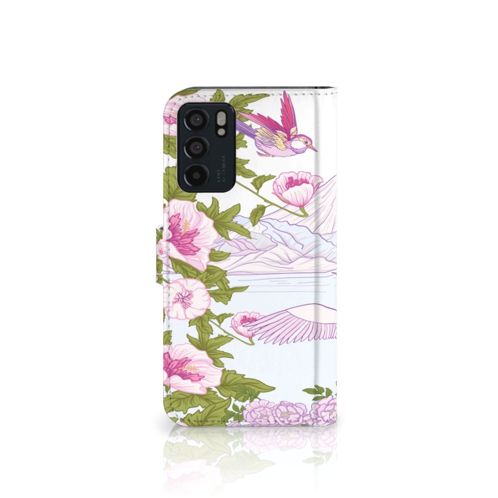 OPPO Reno6 5G Telefoonhoesje met Pasjes Bird Standing
