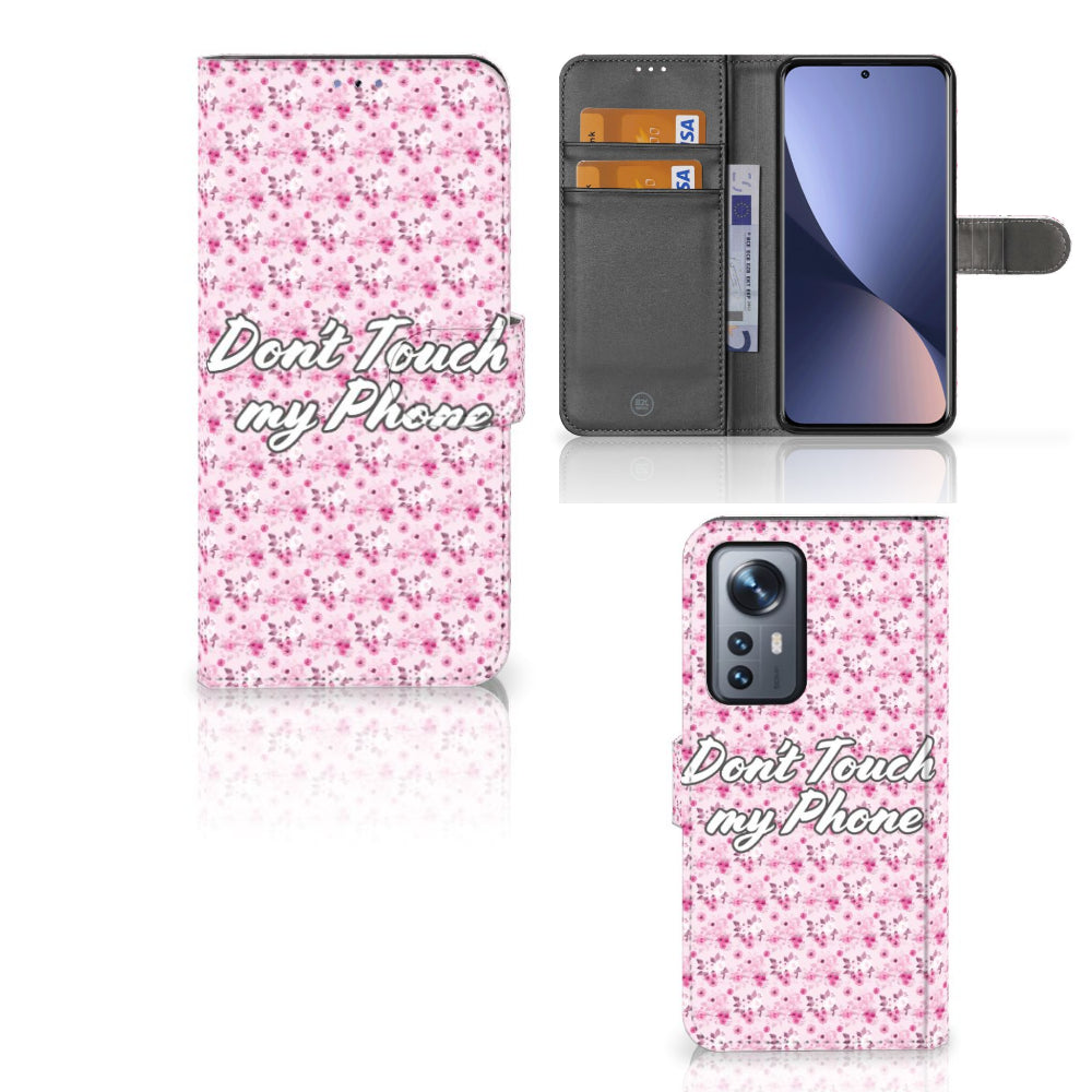 Xiaomi 12 Pro Portemonnee Hoesje Flowers Pink DTMP