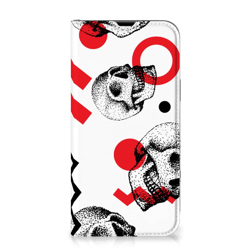 Mobiel BookCase iPhone 13 Pro Max Skull Red - B2C Telecom