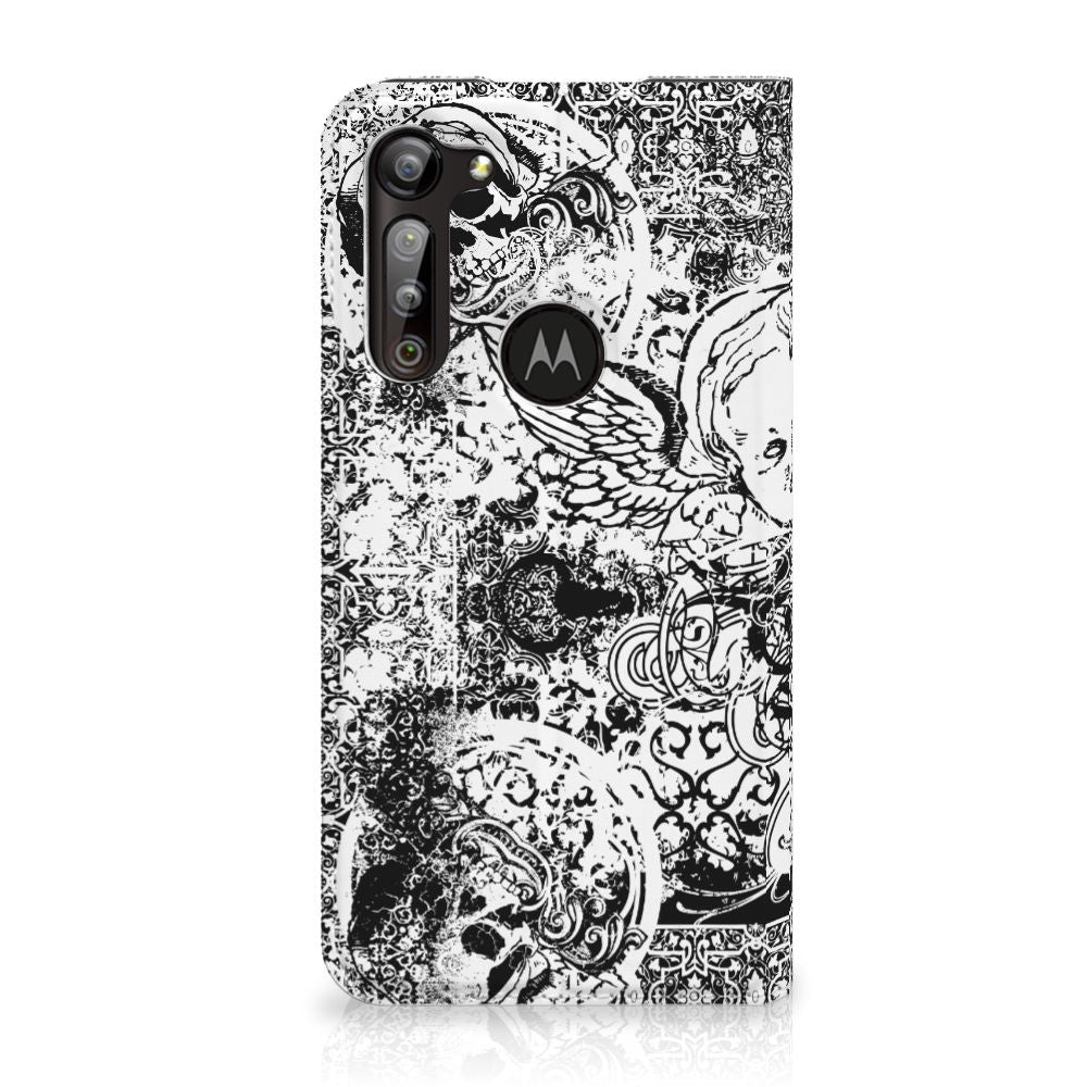 Mobiel BookCase Motorola Moto G8 Power Skulls Angel - B2C Telecom