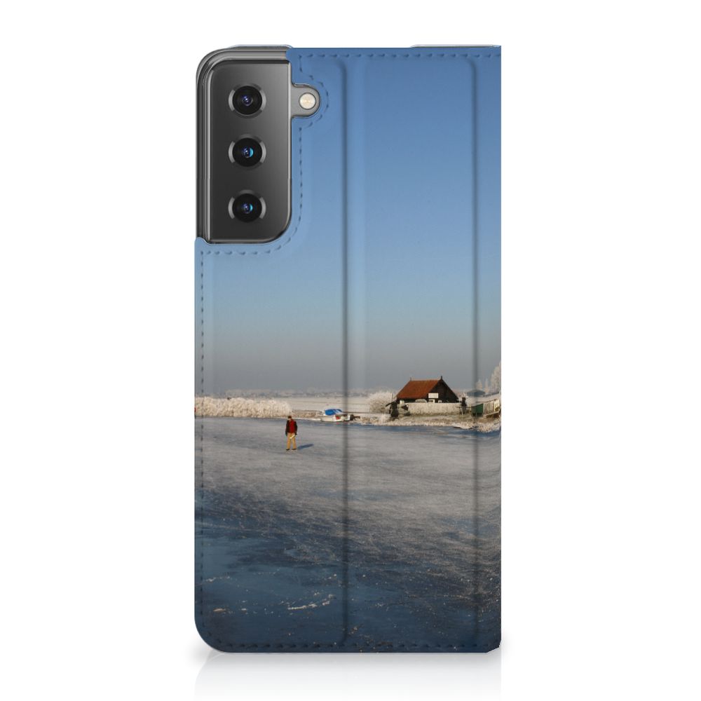 Samsung Galaxy S21 Book Cover Schaatsers - B2C Telecom