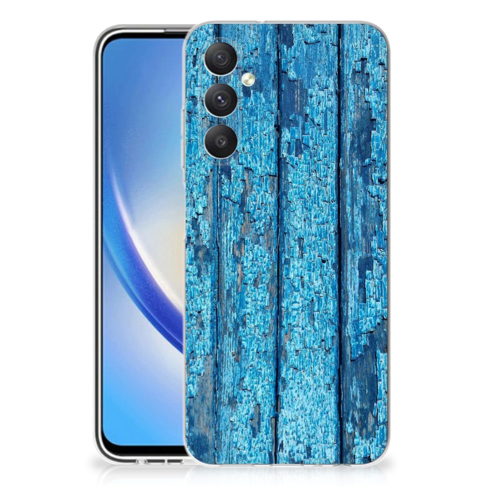Samsung Galaxy A05S Bumper Hoesje Wood Blue
