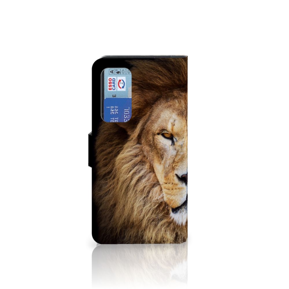 Huawei P40 Telefoonhoesje met Pasjes Leeuw