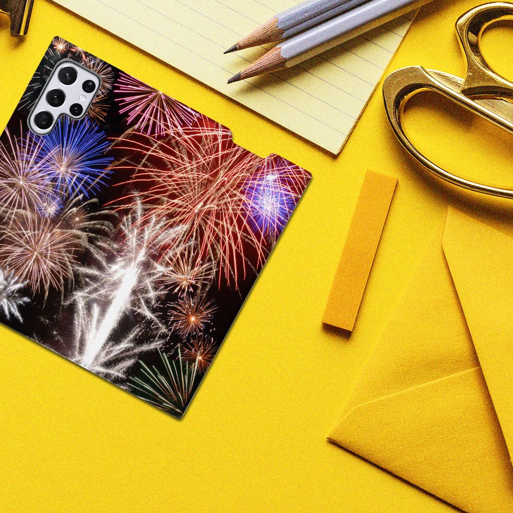 Samsung Galaxy S22 Ultra Hippe Standcase Vuurwerk - B2C Telecom