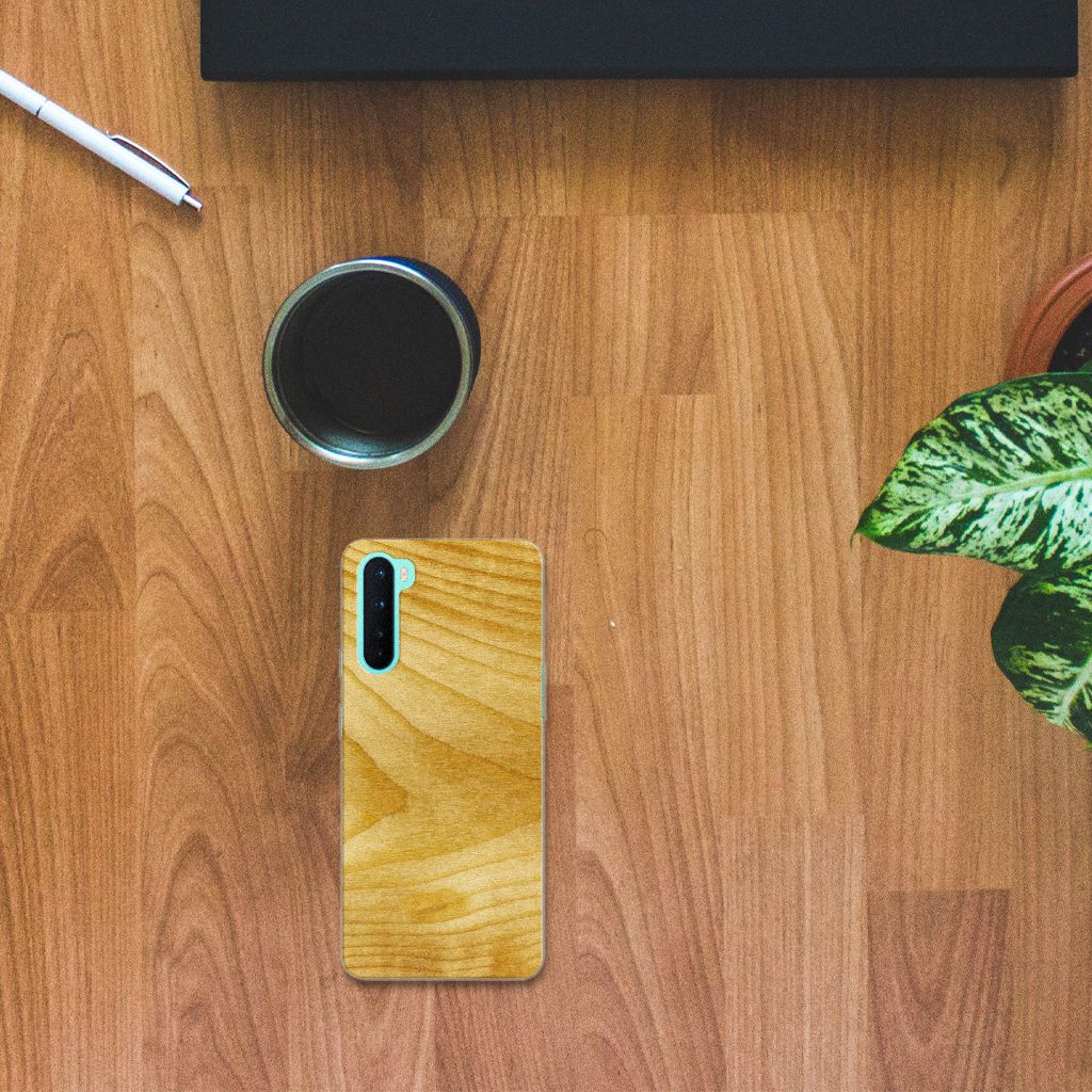 OnePlus Nord Bumper Hoesje Licht Hout