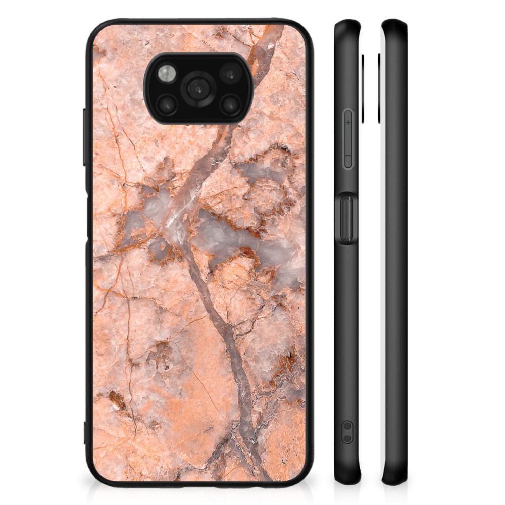 Xiaomi Poco X3 | X3 Pro Marmeren Print Telefoonhoesje Marmer Oranje B2C Telecom