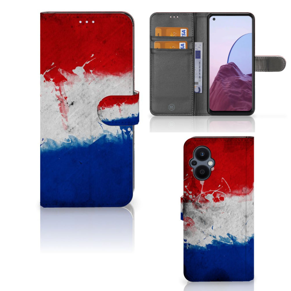 OPPO Reno 8 Lite | OnePlus Nord N20 Bookstyle Case Nederland met Nederlandse vlag design