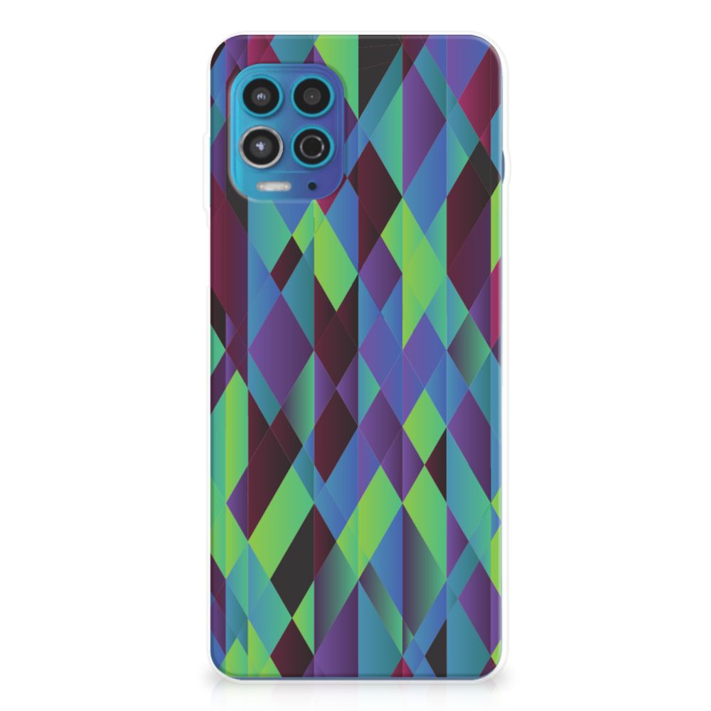 Motorola Moto G100 TPU Hoesje Abstract Green Blue B2C Telecom