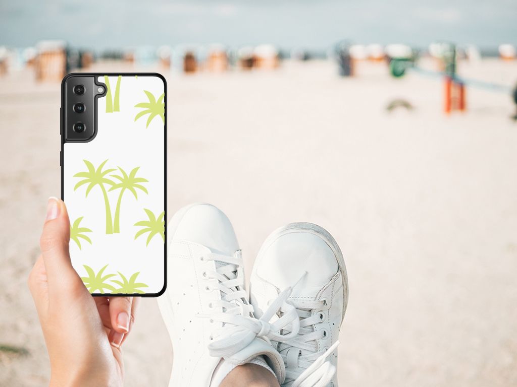 Samsung Galaxy S21 Plus Bloemen Hoesje Palmtrees B2C Telecom