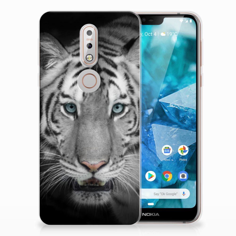 Nokia 7.1 TPU Hoesje Tijger