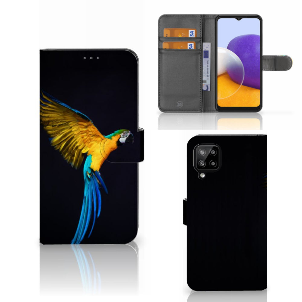 Samsung Galaxy A22 4G | M22 Telefoonhoesje met Pasjes Papegaai