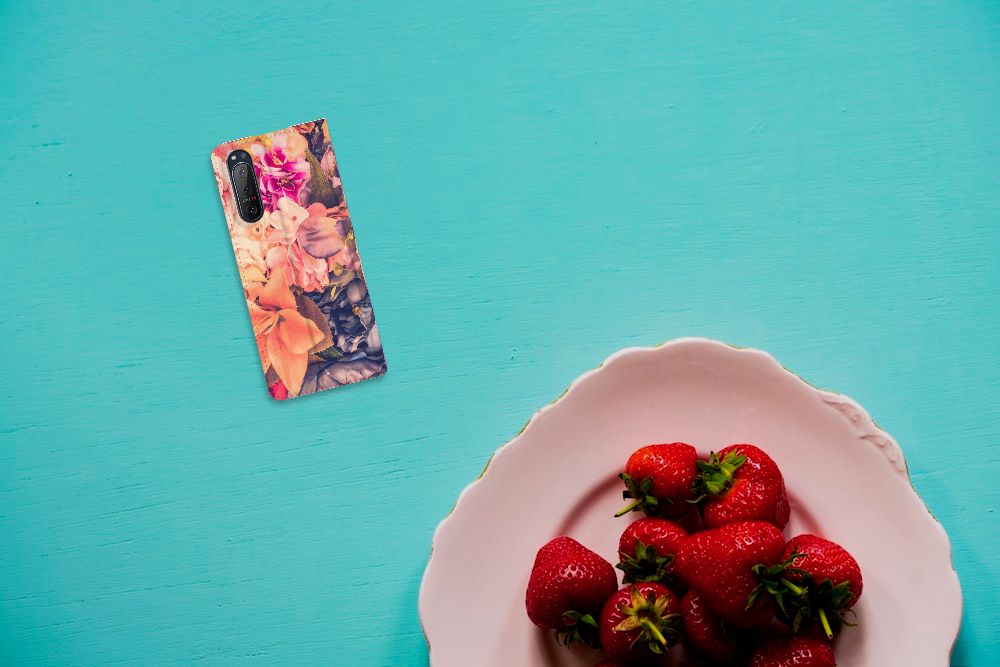 Sony Xperia 5 II Smart Cover Bosje Bloemen - B2C Telecom