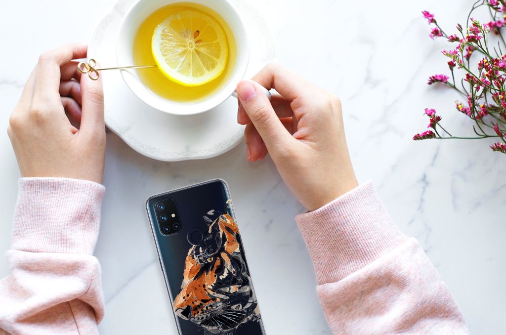 Hoesje maken OnePlus Nord N10 5G Watercolor Tiger